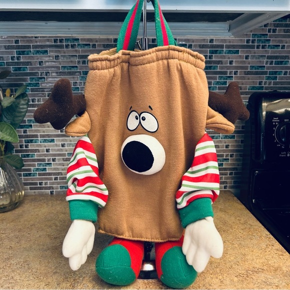 Vintage 1980s Holiday Doofles Christmas Reindeer bag - Picture 1 of 3